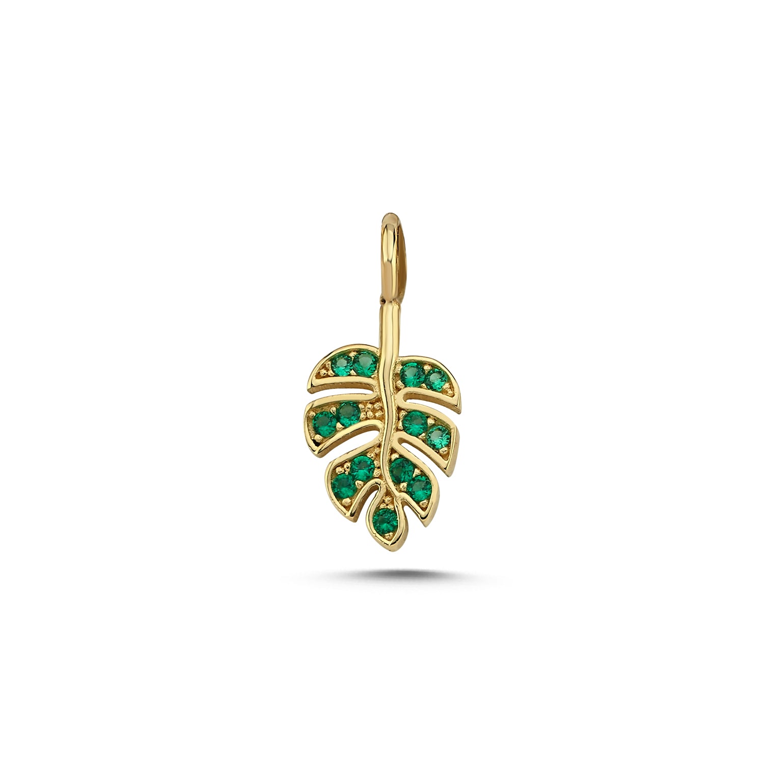 EMERALD TINY MONSTERA LEAF Charm