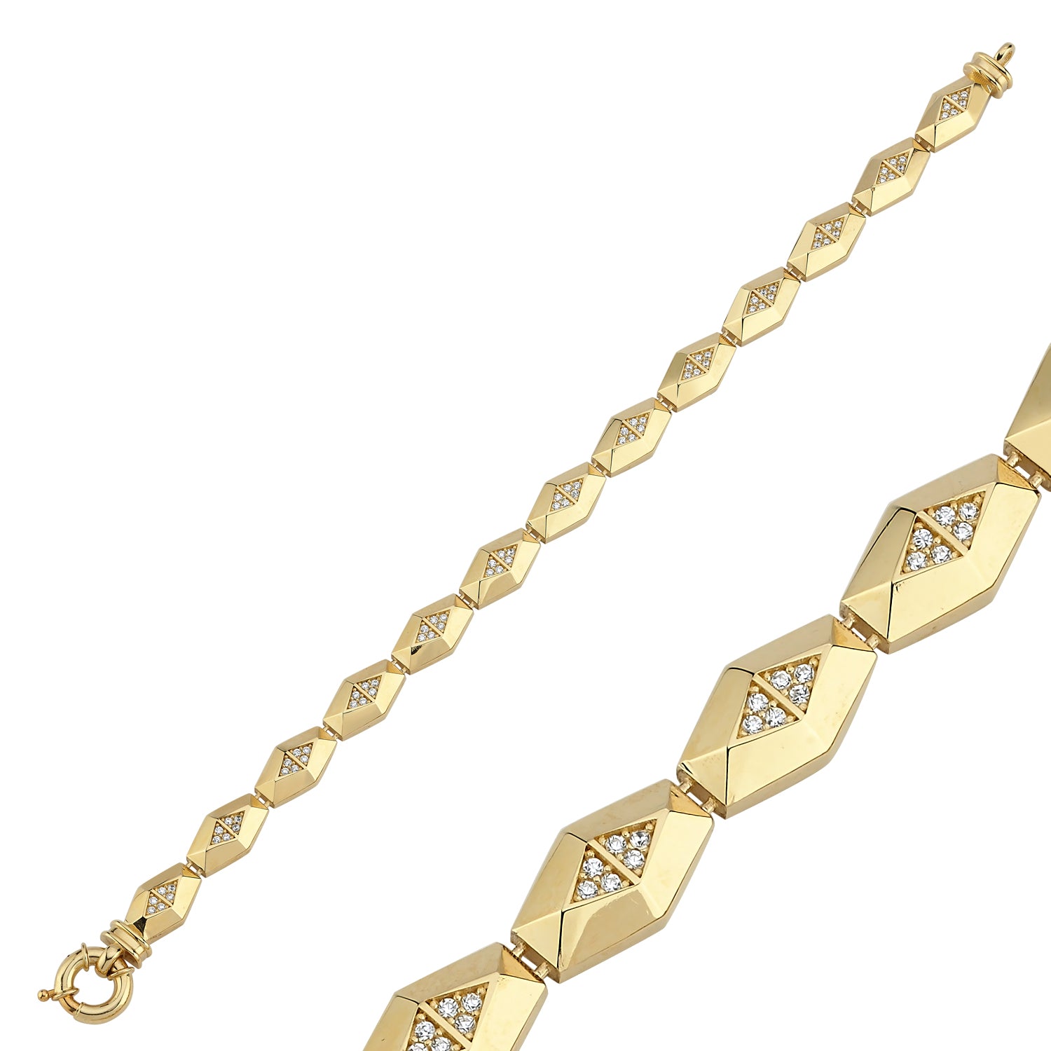 HONEYCOMB PAVE GOLD BRACELET