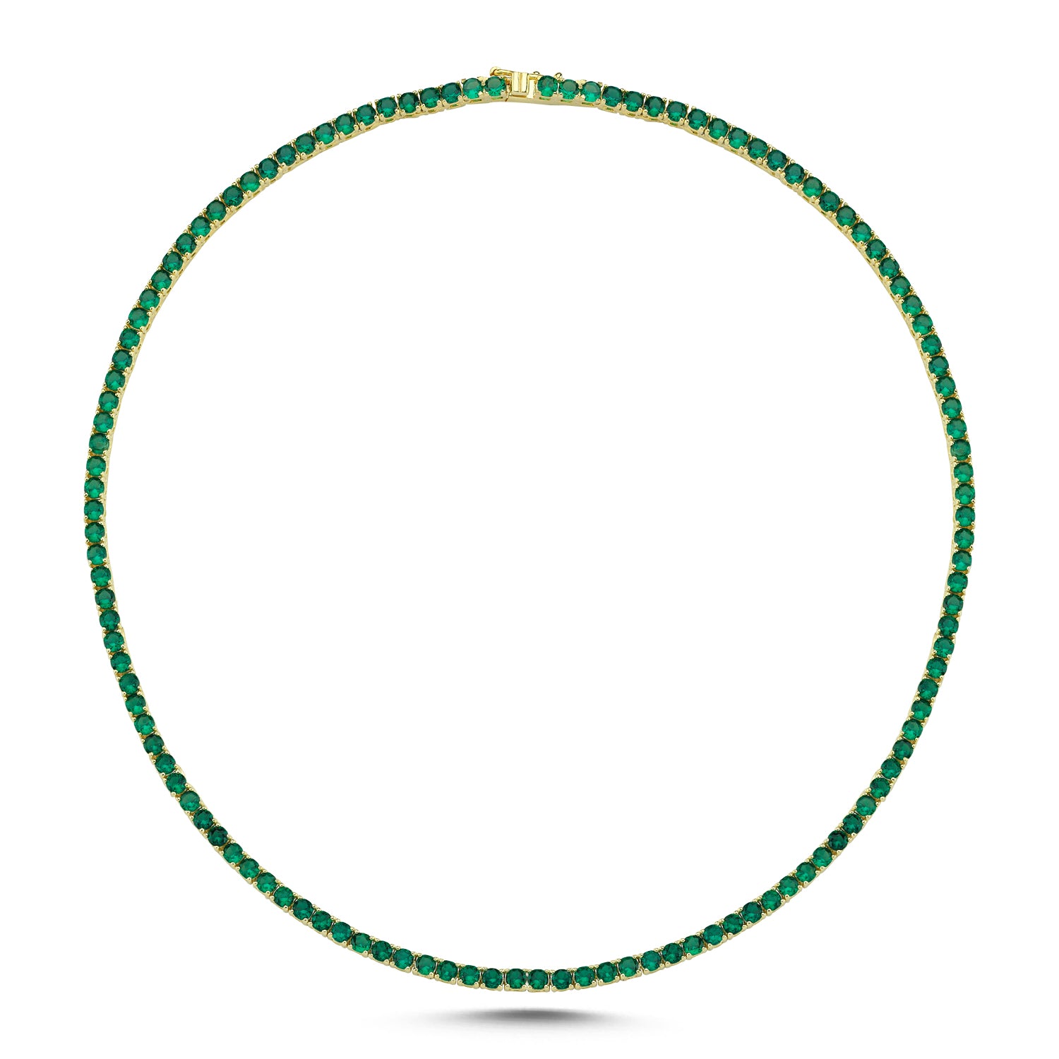 EMERALD 3MM TENNIS NECKLACE CHOKER