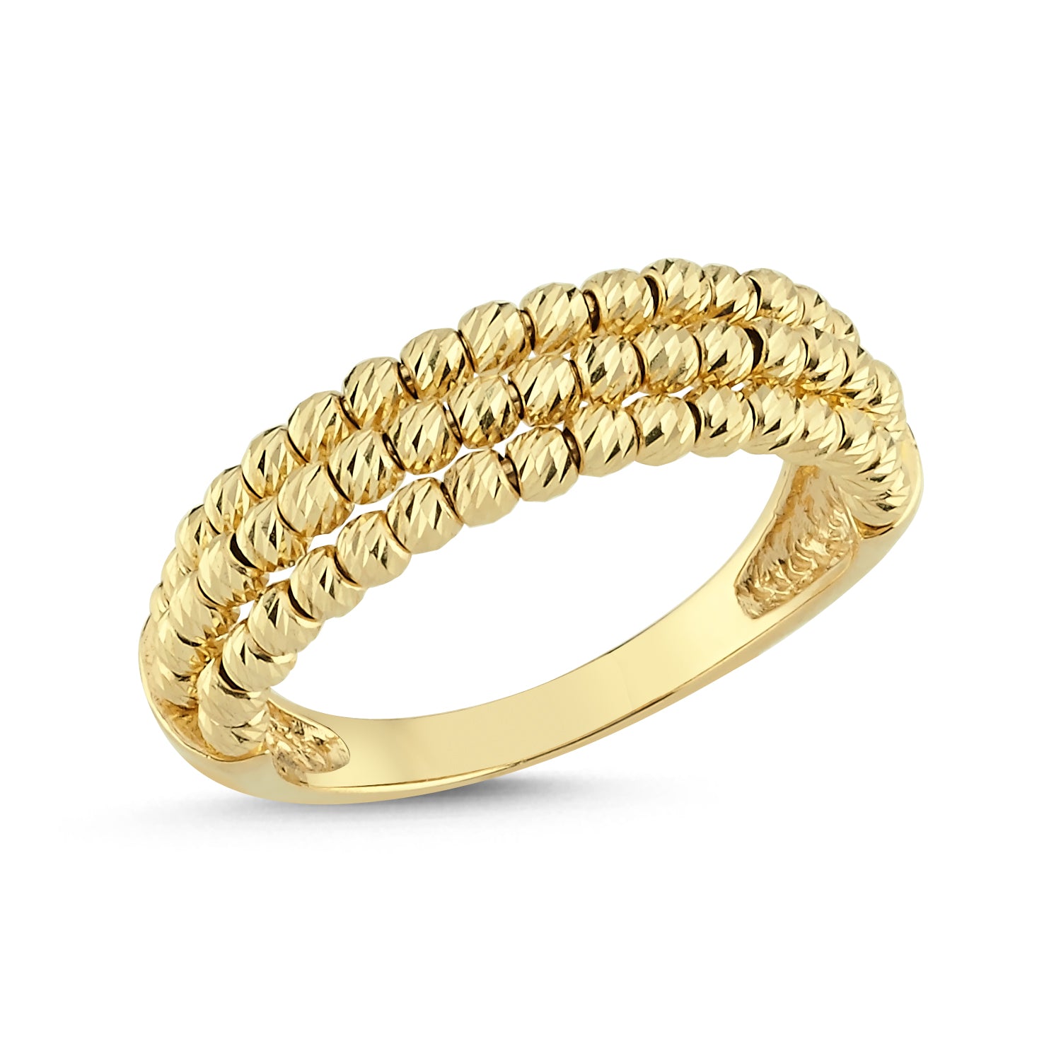 BALL BOLD THREE ROW GOLD RING