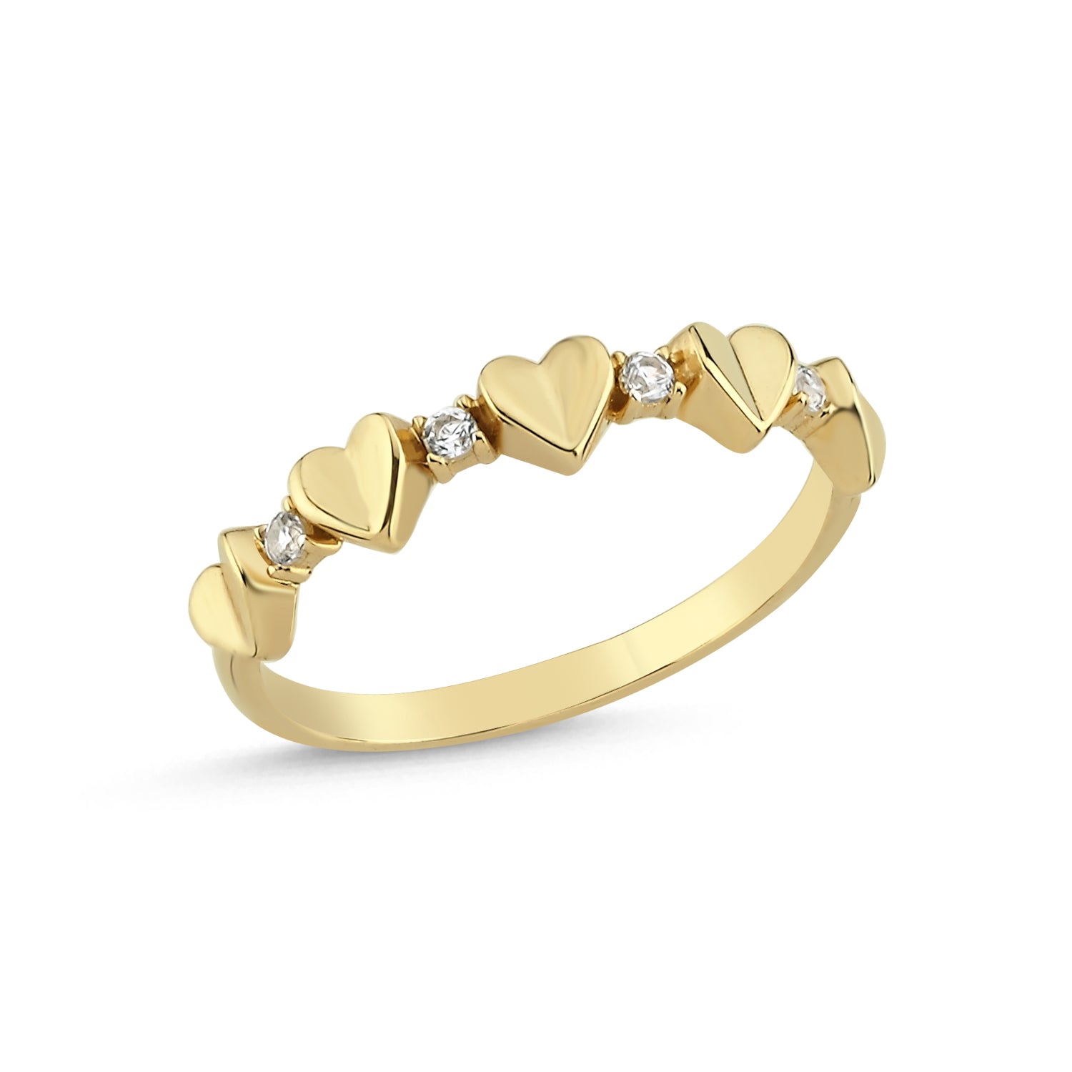 FOUR HEART GOLD ETERNITY RING