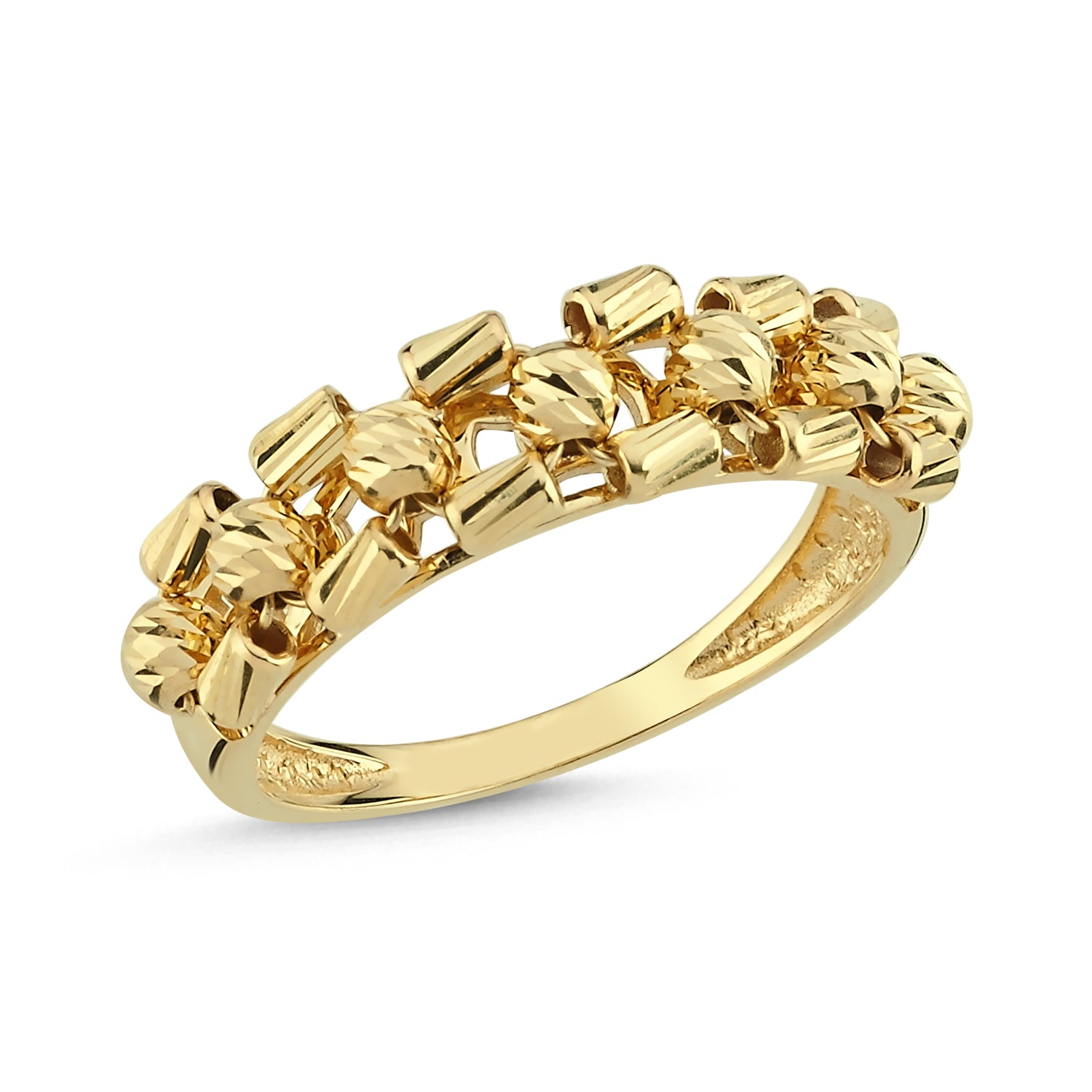 GOLD BALL STACK RING