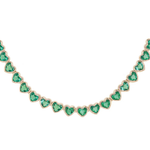 EMERALD TENNIS HEART NECKLACE