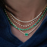EMERALD TENNIS HEART NECKLACE