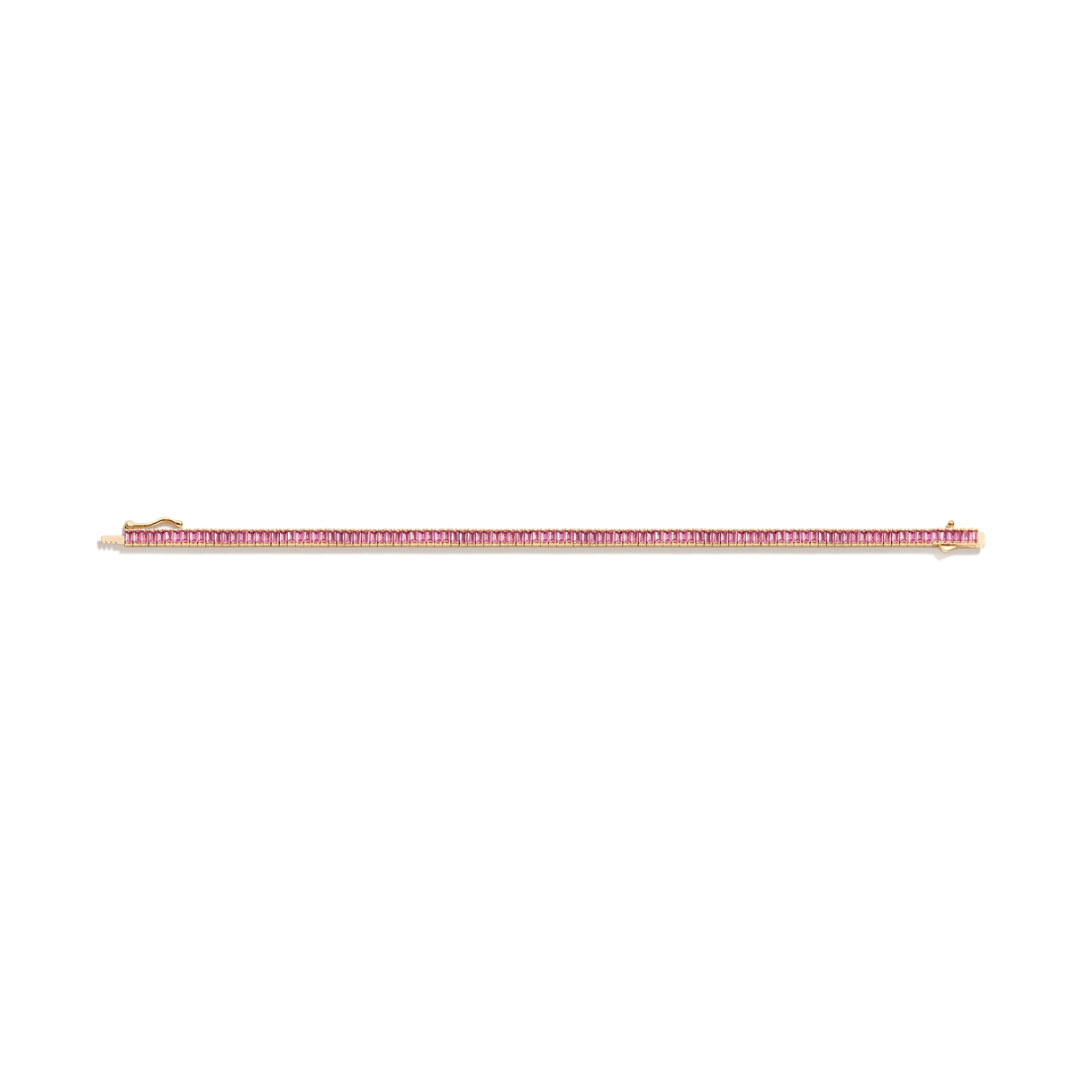 PINK SAPPHIRE BAGUETTE TENNIS BRACELET