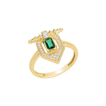 EMERALD DIAMOND 14K GOLD RING