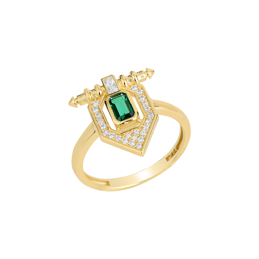EMERALD DIAMOND 14K GOLD RING