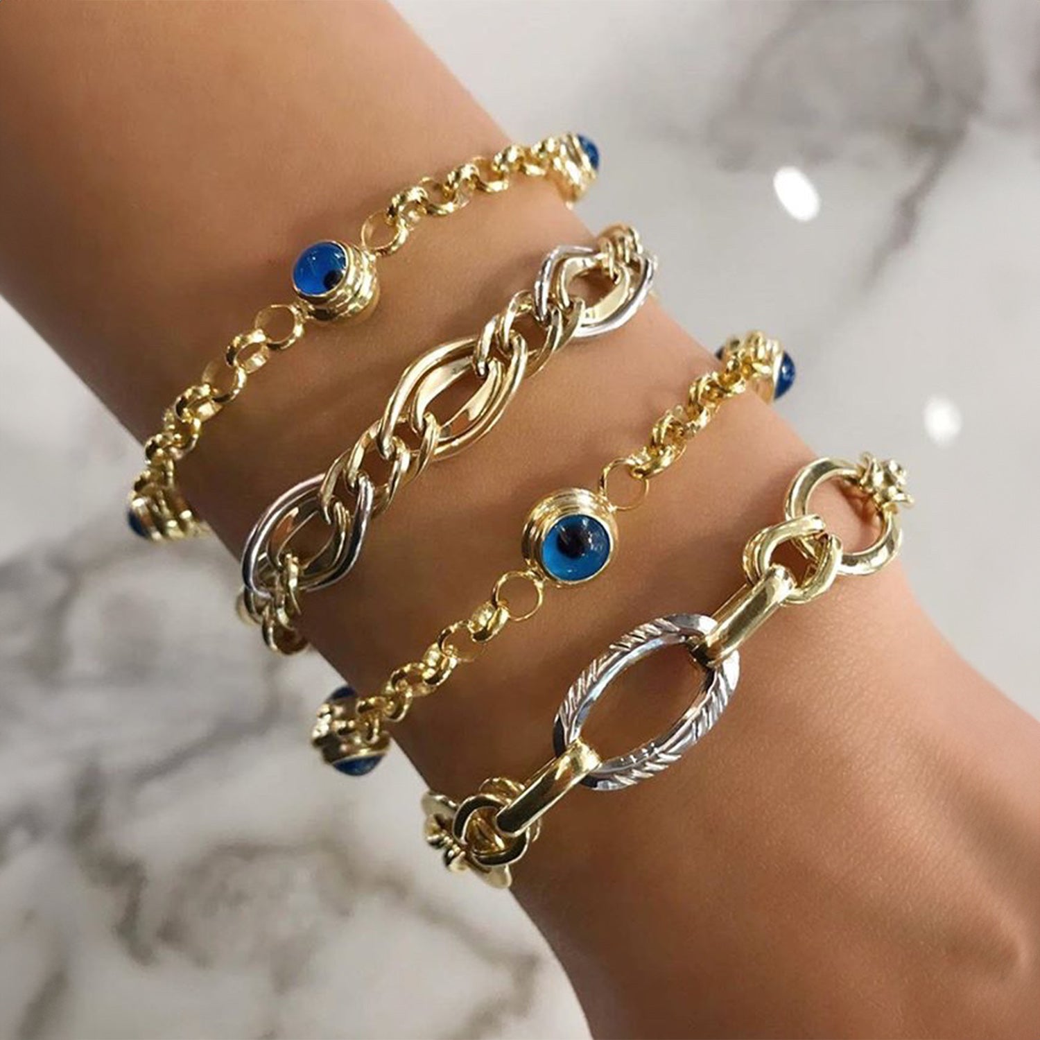 EVIL EYE BEETS GOLD BRACELET