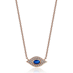 DIAMOND AND SAPPHIRE EVIL EYE 14k gold NECKLACE