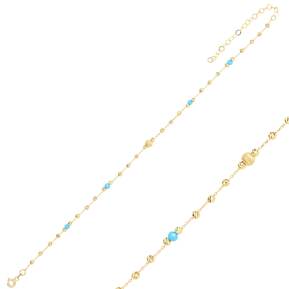 TURQUOISE GOLD ANKLET