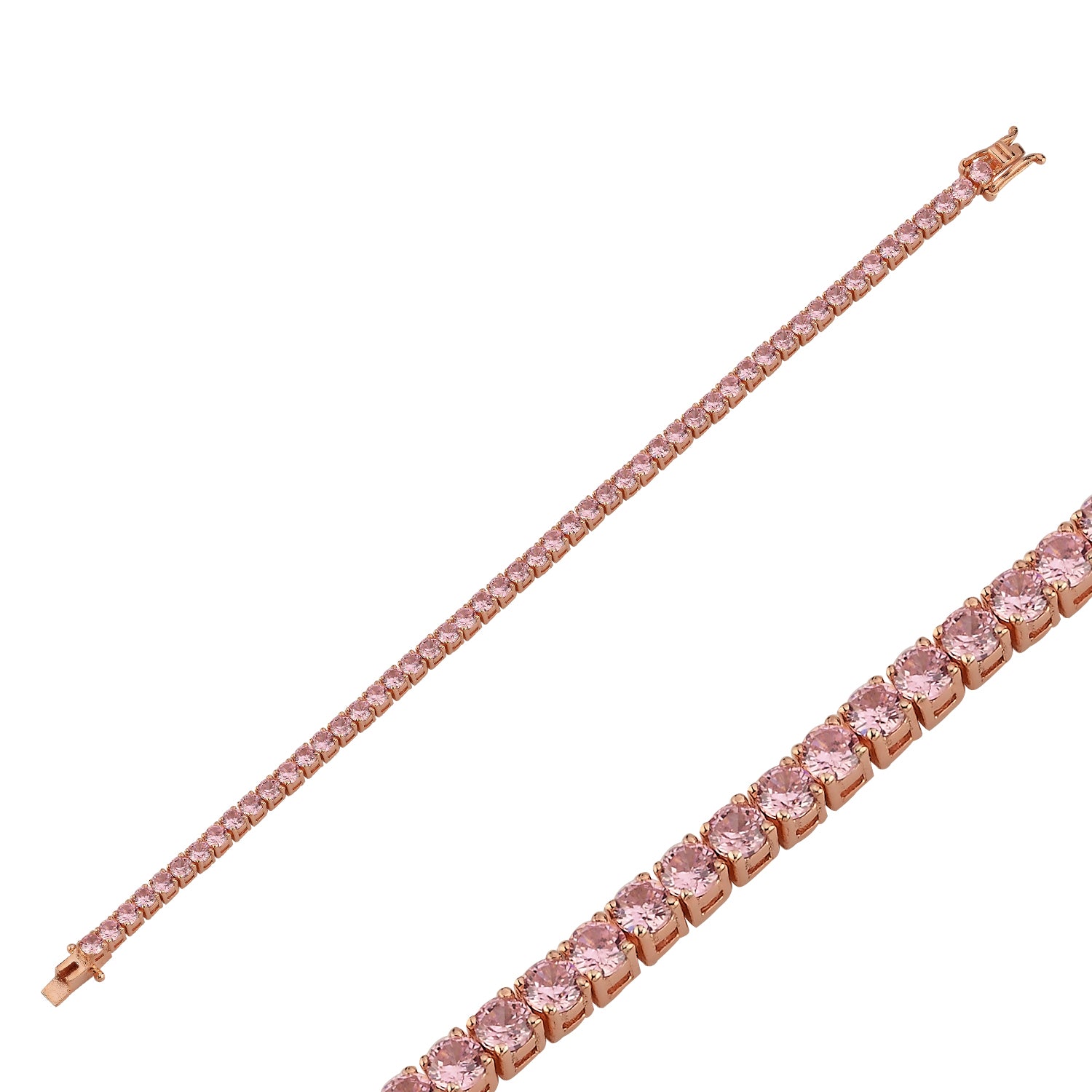 14k gold PINK SAPPHIRE TENNIS BRACELET