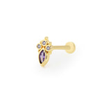 SOLID GOLD AMETHYST PIERCING