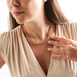 pink sapphire heart tennis necklace