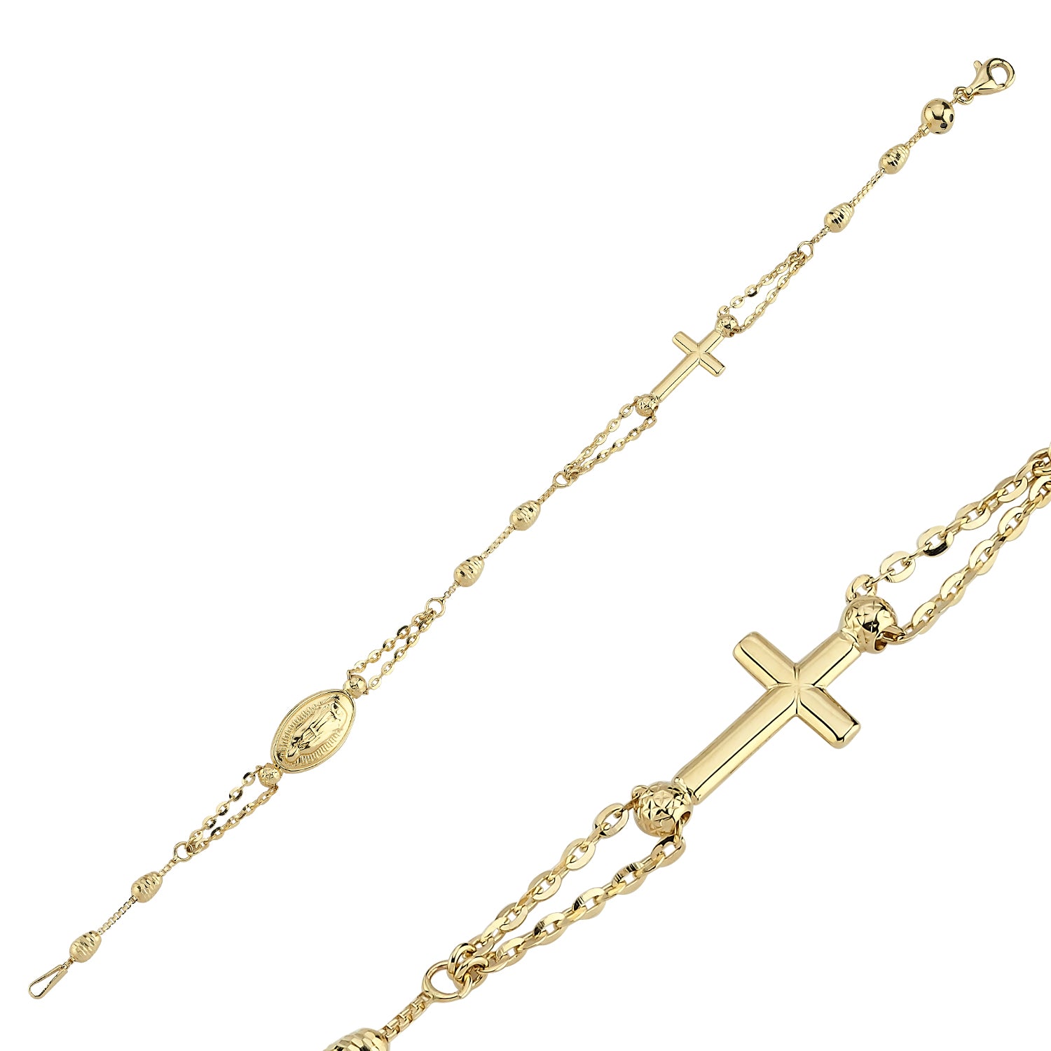 14k yellow gold cross bracelet