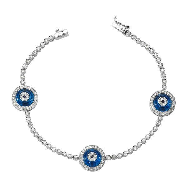 DIAMOND EVIL EYE TENNIS  BRACELET