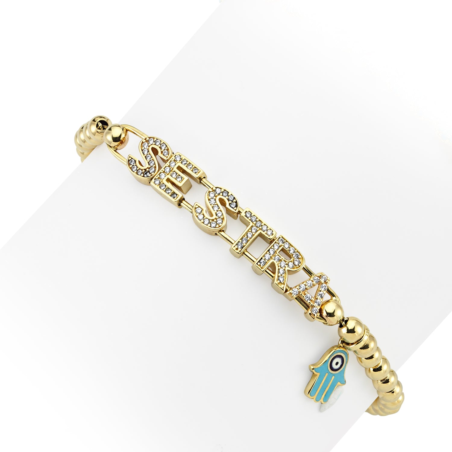 GOLD INITIAL BRACELET WITH A CHARM