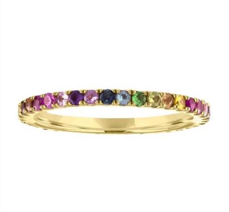 Frenzy Rainbow Sapphire Eternity Band