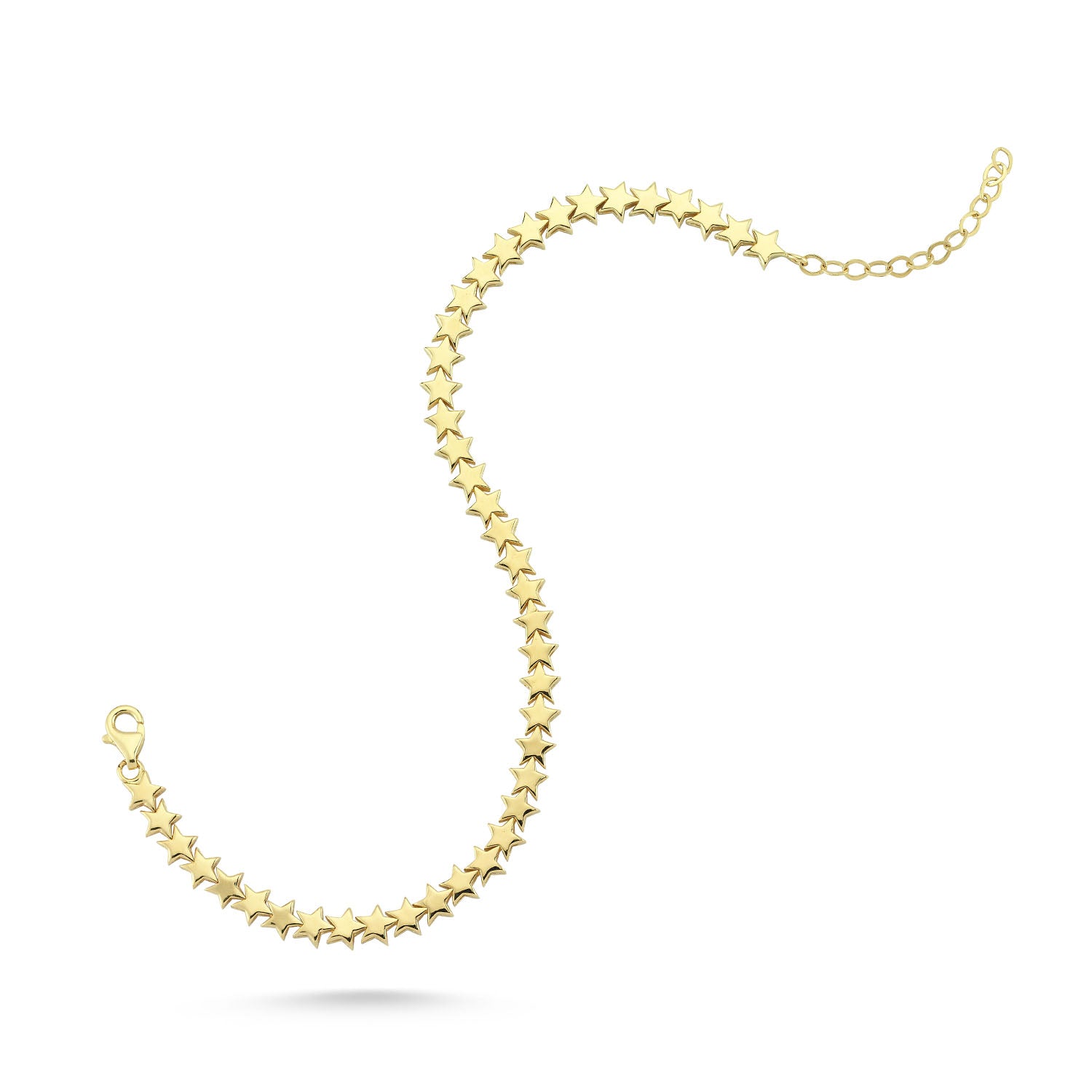 14K YELLOW GOLD STAR BRACELET