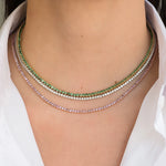 PINK SAPPHIRE CHOKER TENNIS NECKLACE