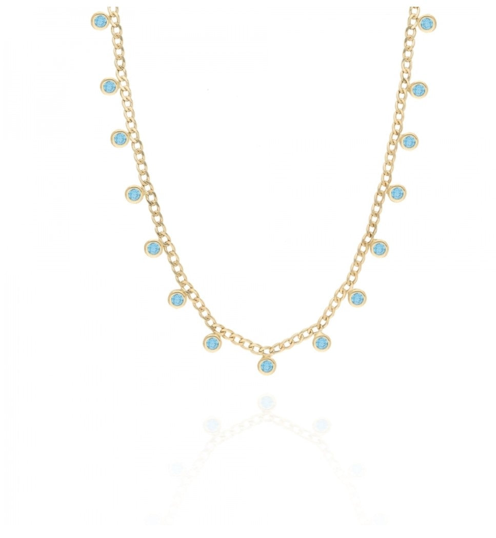 14k gold aquamarine necklace
