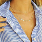 Aquamarine Dangle Choker Necklace