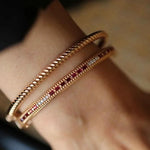 DIAMOND & RUBBY DOT BANGLE BRACELET