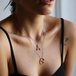 Initial Diamond Solid Gold Letter Necklace