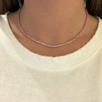 PINK SAPPHIRE CHOKER TENNIS NECKLACE