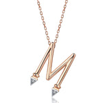 Initial Diamond Solid Gold Letter Necklace