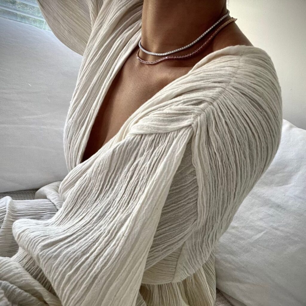 14k gold PINK SAPPHIRE CHOKER TENNIS NECKLACE