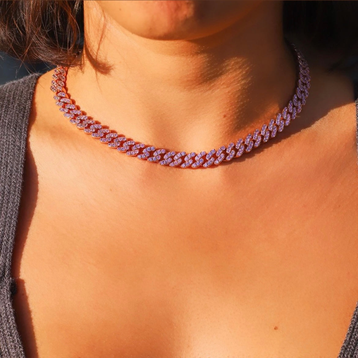 PINK SAPPHIRE  LINK NECKLACE