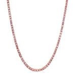 14k gold PINK SAPPHIRE CHOKER TENNIS NECKLACE