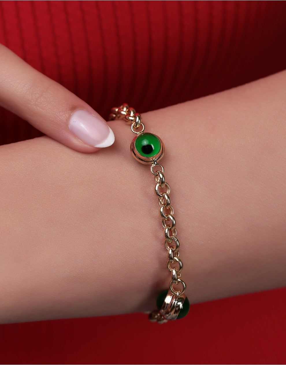 EVIL EYE BEETS GOLD BRACELET