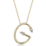 Initial Diamond Solid Gold Letter Necklace