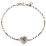 diamond heart tennis bracelet