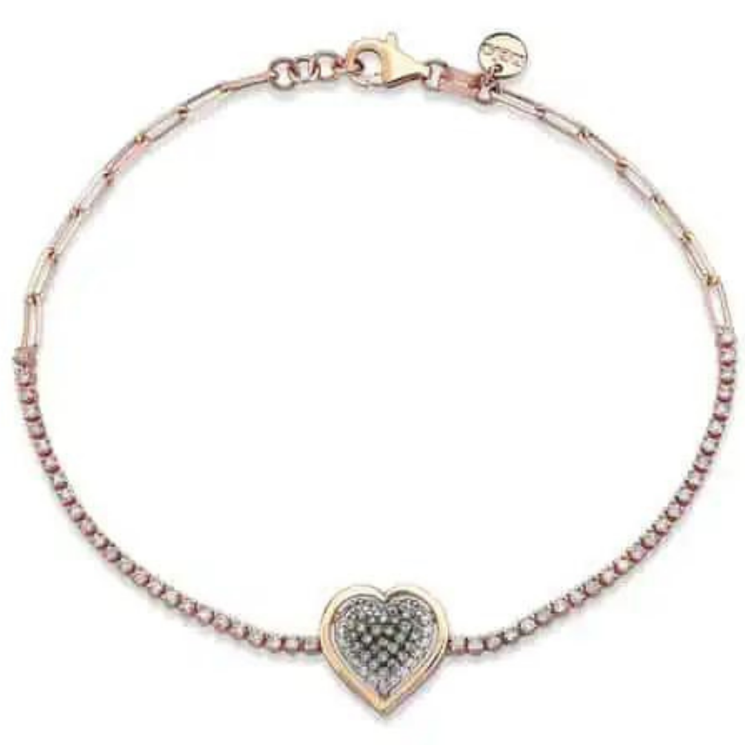 diamond heart tennis bracelet