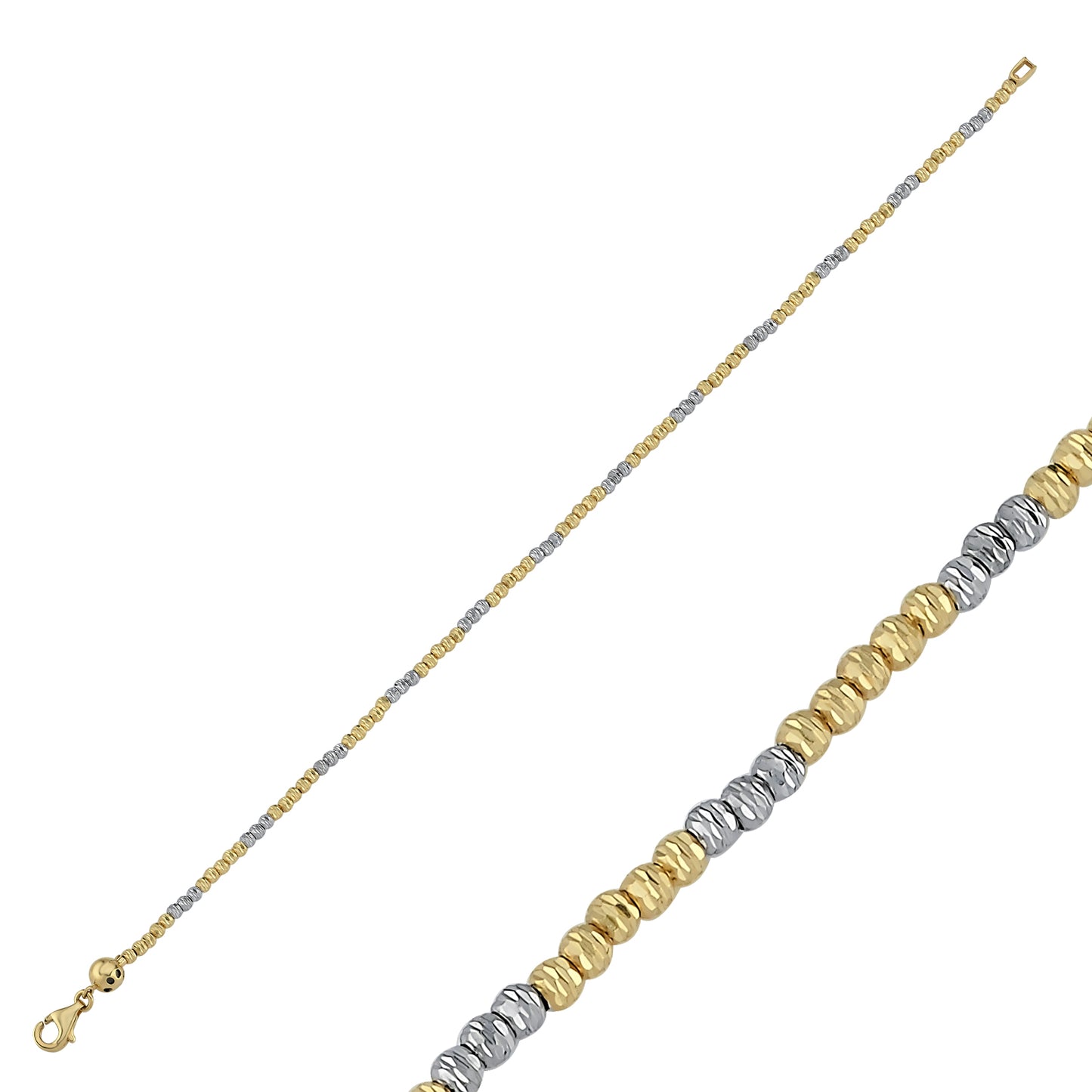 TWO GOLD COLOR BALL BOLD BRACELET