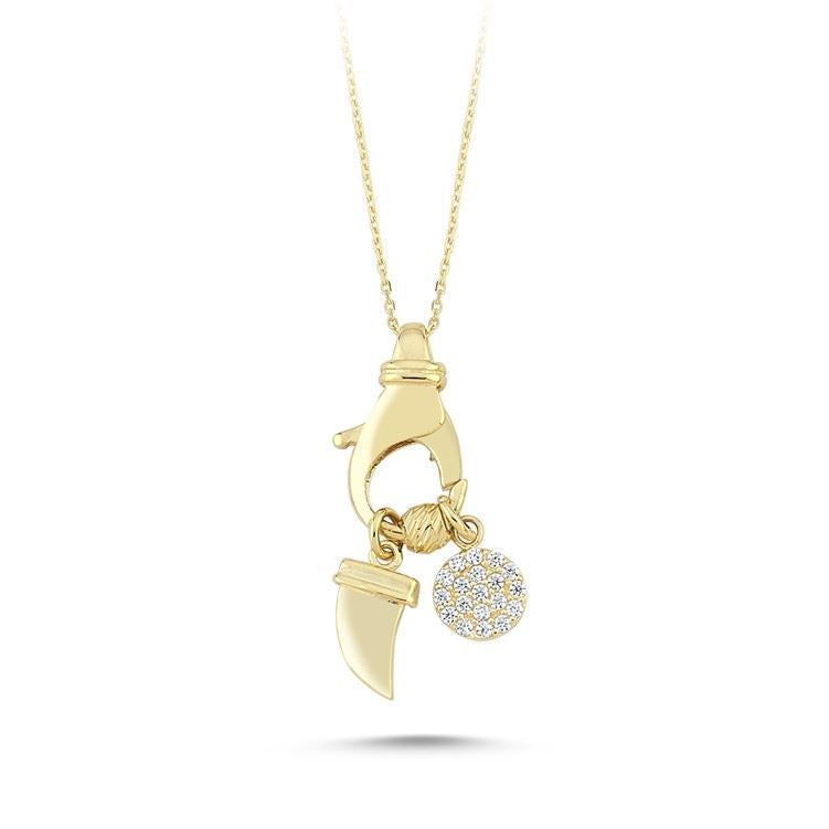 GOLD & ENAMEL BUTTERFLY CHARM NECKLACE