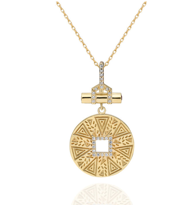 Gold & Pavé Diamond AURA MEDALLION