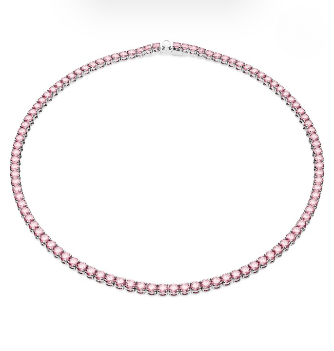 PINK SAPPHIRE CHOKER TENNIS NECKLACE