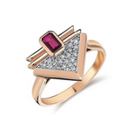 RUBY DIAMOND 14K GOLD RING 