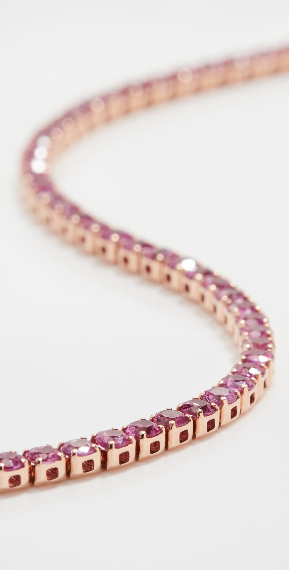 PINK SAPPHIRE CHOKER TENNIS NECKLACE